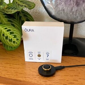Oura Gold Ring with Black Charger
